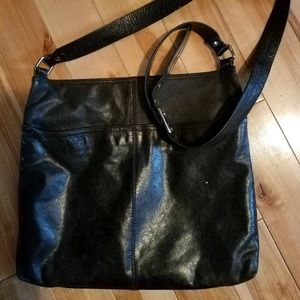 Black Leather HOBO Brand Lorna Crossbody Purse